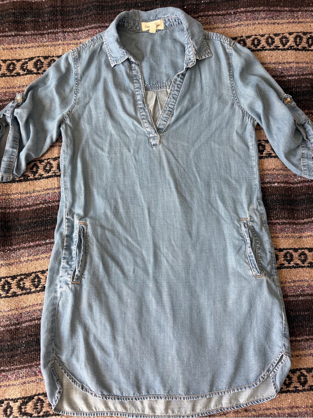 cloth & stone Light Blue Denim Tunic Dress